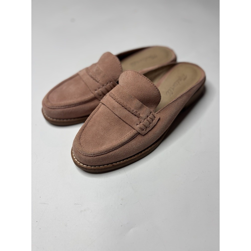 Madewell Suede Pink Loafer Mule Flat Low‎ Heel Leather Slip On Slide Women's 5.5